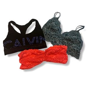 Bundle of 3 Bralettes-Calvin Klein / Free People
